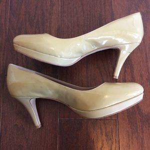 Vince Camuto Zella Nude Patent Leather Platforms